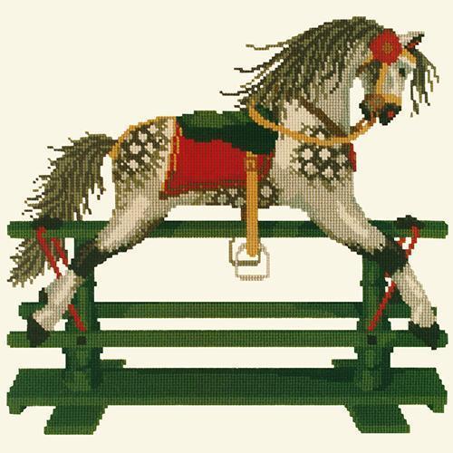 Rocking Horse Needlepoint Kit Elizabeth Bradley Design Winter White 