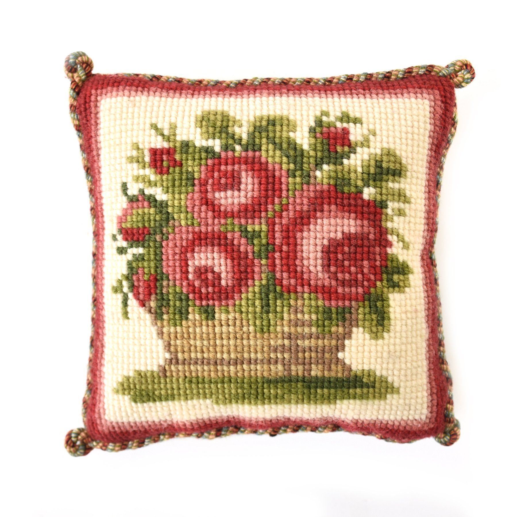 Rose Basket Mini Needlepoint Kit | Elizabeth Bradley Design