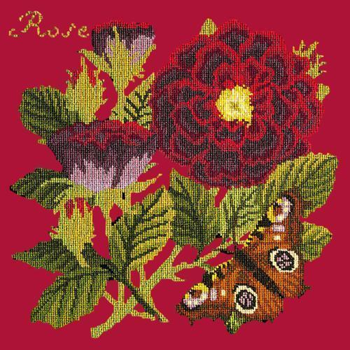 Rose Needlepoint Kit Elizabeth Bradley Design Bright Red 