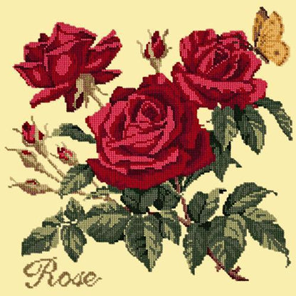 Rose Needlepoint Kit Elizabeth Bradley Design Butter Yellow 