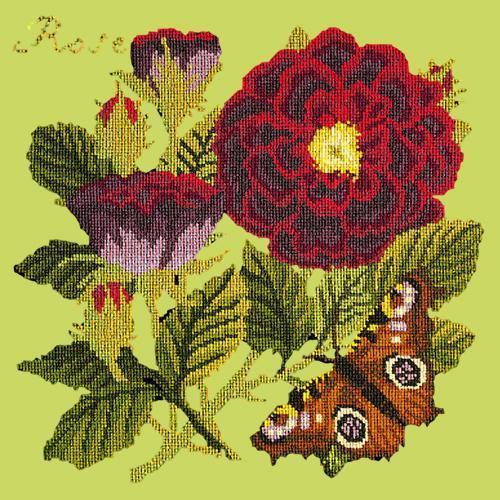 Rose Needlepoint Kit Elizabeth Bradley Design Pale Lime 