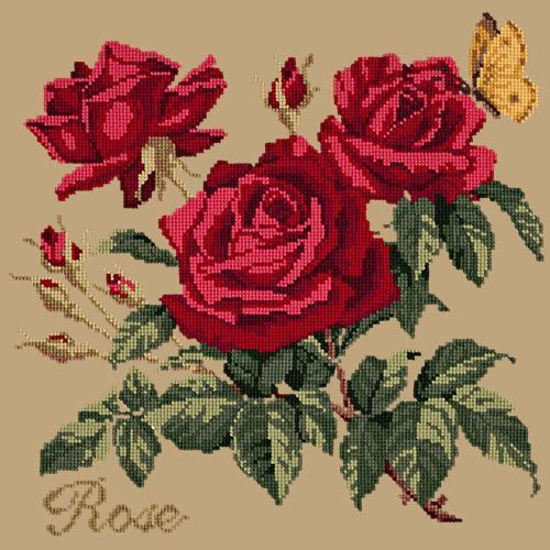 Vintage Petit-point Needlework Red Rose in Standing Frame from 1960s   Cross stitch flowers, Floral cross stitch pattern, Cross stitch rose