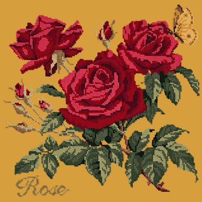 Rose Needlepoint Kit Elizabeth Bradley Design Yellow 