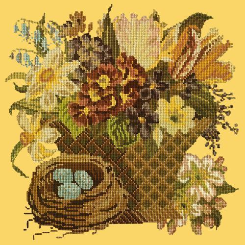 Spring Basket Needlepoint Kit Elizabeth Bradley Design Sunflower Yellow 