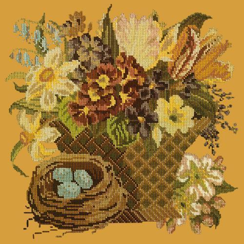 Spring Basket Needlepoint Kit Elizabeth Bradley Design Yellow 