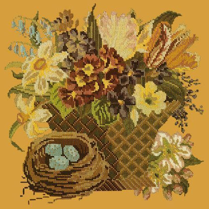 Spring Basket Needlepoint Kit Elizabeth Bradley Design Yellow 