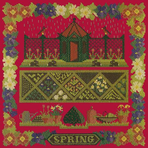 Spring Sampler Needlepoint Kit Elizabeth Bradley Design Bright Red 