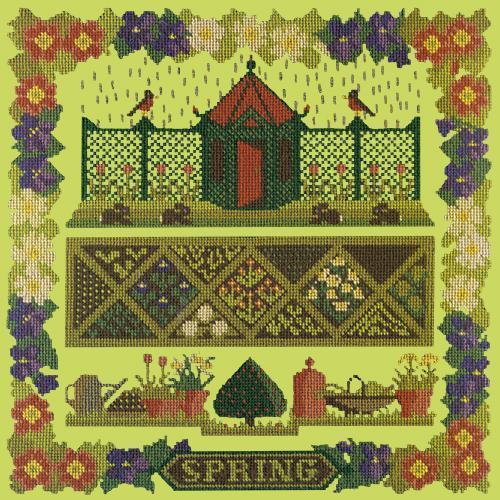 Spring Sampler Needlepoint Kit Elizabeth Bradley Design Pale Lime 