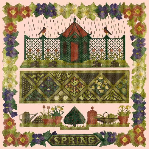 Spring Sampler Needlepoint Kit Elizabeth Bradley Design Salmon Pink 