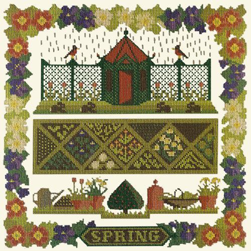 Spring Sampler Needlepoint Kit Elizabeth Bradley Design Winter White 