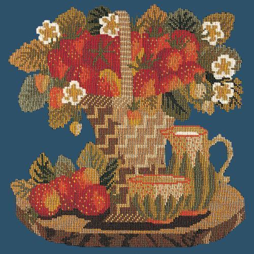 Strawberries Needlepoint Kit Elizabeth Bradley Design Dark Blue 