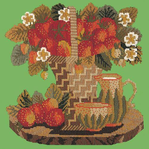 Strawberries Needlepoint Kit Elizabeth Bradley Design Grass Green 