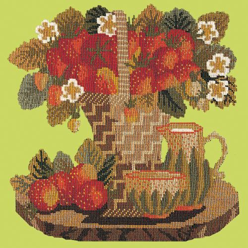 Strawberries Needlepoint Kit Elizabeth Bradley Design Pale Lime 