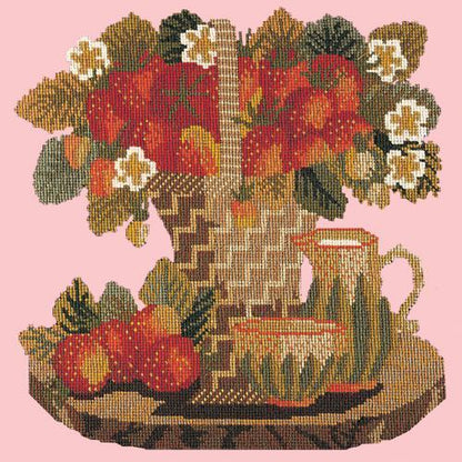 Strawberries Needlepoint Kit Elizabeth Bradley Design Pale Rose 