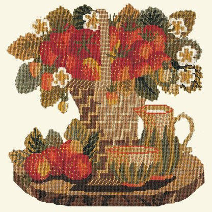 Strawberries Needlepoint Kit Elizabeth Bradley Design Winter White 