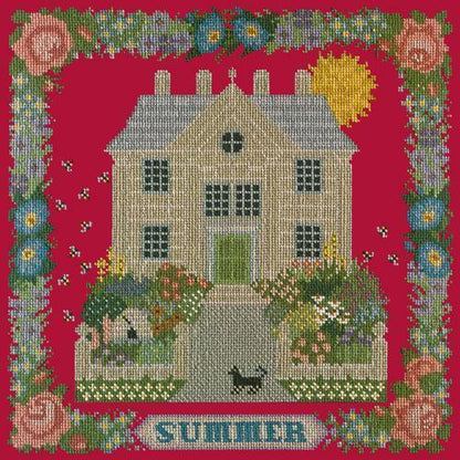 Summer Sampler Needlepoint Kit Elizabeth Bradley Design Bright Red 