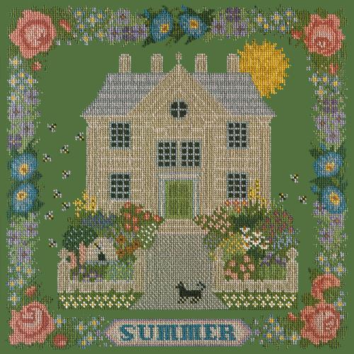 Summer Sampler Needlepoint Kit Elizabeth Bradley Design Dark Green 