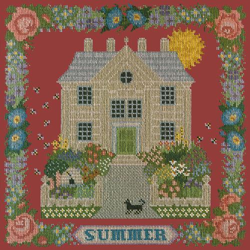 Summer Sampler Needlepoint Kit Elizabeth Bradley Design Dark Red 