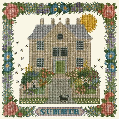 Summer Sampler Needlepoint Kit Elizabeth Bradley Design Winter White 