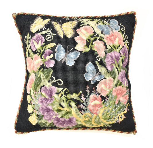 Sweetpeas Needlepoint Kit Elizabeth Bradley Design Black 