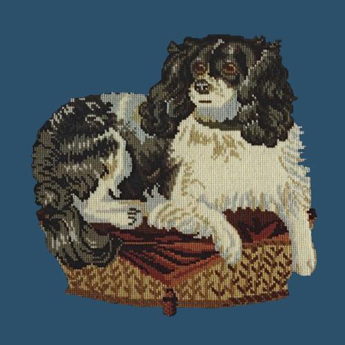 The King Charles Spaniel Needlepoint Kit Elizabeth Bradley Design Dark Blue 