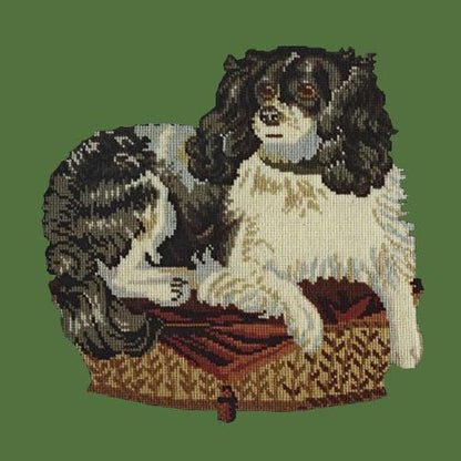 The King Charles Spaniel Needlepoint Kit Elizabeth Bradley Design Dark Green 