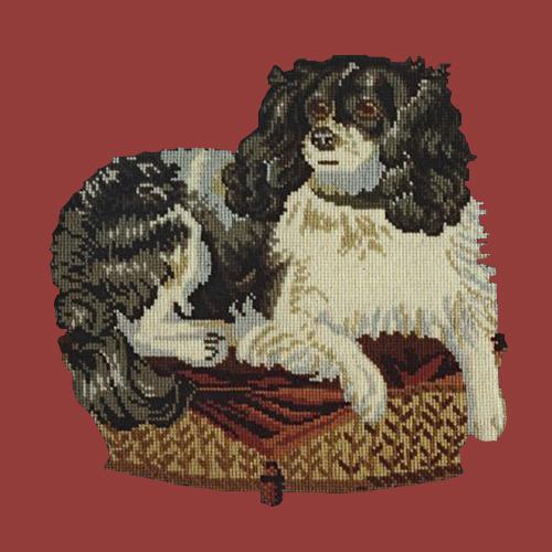 The King Charles Spaniel Needlepoint Kit Elizabeth Bradley Design Dark Red 