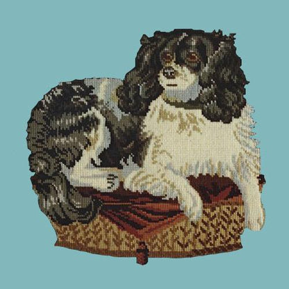 The King Charles Spaniel Needlepoint Kit Elizabeth Bradley Design Duck Egg Blue 