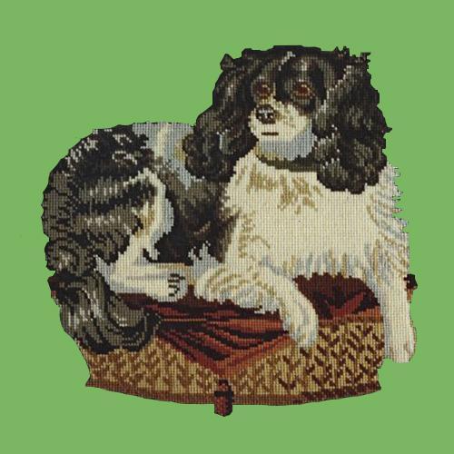 The King Charles Spaniel Needlepoint Kit Elizabeth Bradley Design Grass Green 