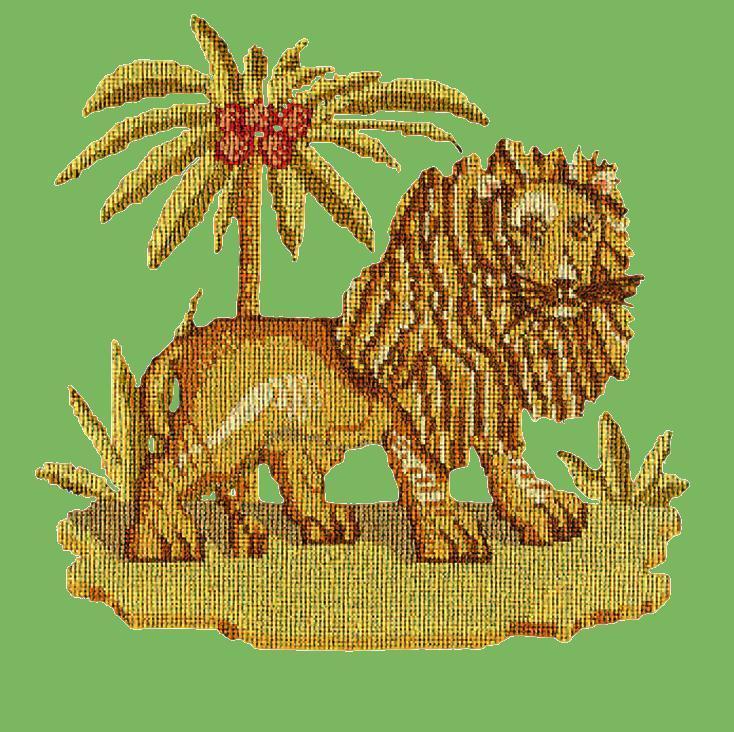 The Lion Needlepoint Kit Elizabeth Bradley Design Grass Green 