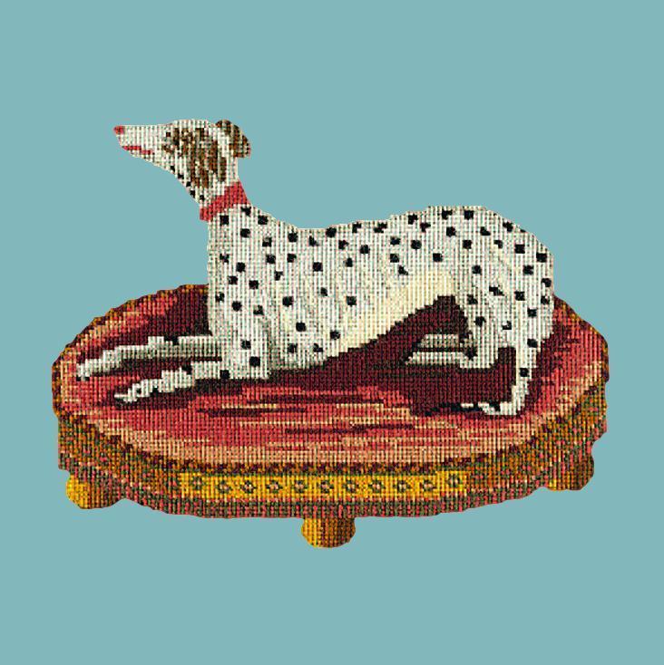 The Spotted Dog Needlepoint Kit Elizabeth Bradley Design Duck Egg Blue 