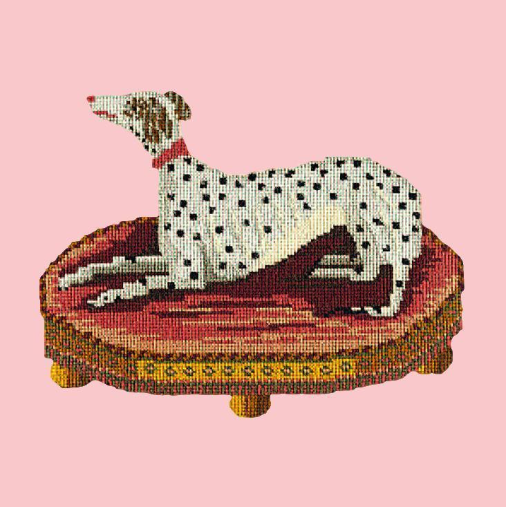 The Spotted Dog Needlepoint Kit Elizabeth Bradley Design Pale Rose 