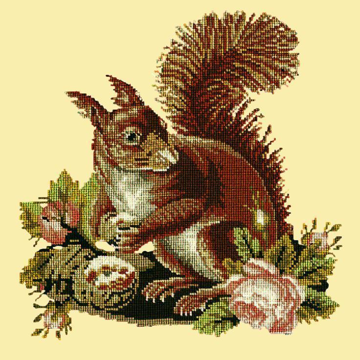 The Squirrel Needlepoint Kit Elizabeth Bradley Design Butter Yellow 