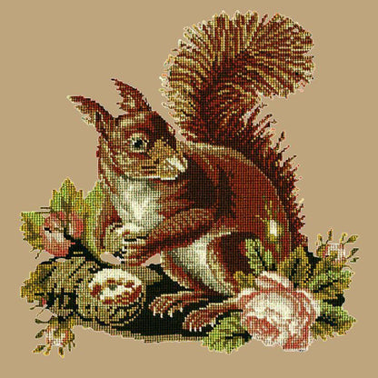 The Squirrel Needlepoint Kit Elizabeth Bradley Design Sand 