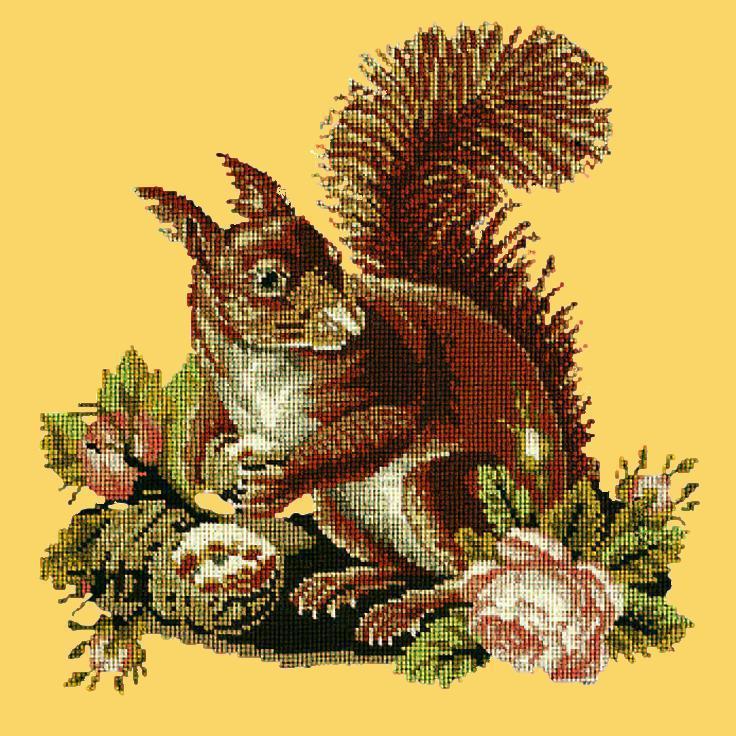 The Squirrel Needlepoint Kit Elizabeth Bradley Design Sunflower Yellow 