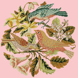 The Three Birds Needlepoint Kit Elizabeth Bradley Design Pale Rose 