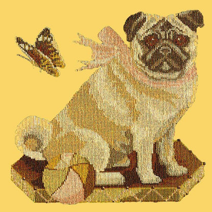 Toby the Pug Needlepoint Kit Elizabeth Bradley Design Sunflower Yellow 