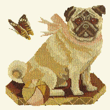 Toby the Pug Needlepoint Kit Elizabeth Bradley Design Winter White 