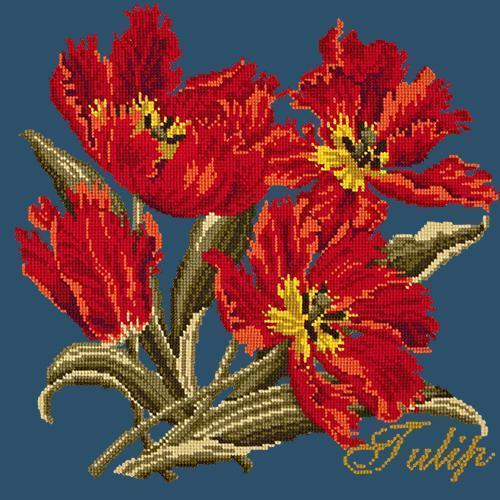 Tulip Needlepoint Kit Elizabeth Bradley Design Dark Blue 