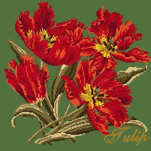 Tulip Needlepoint Kit Elizabeth Bradley Design Dark Green 