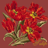 Tulip Needlepoint Kit Elizabeth Bradley Design Dark Red 