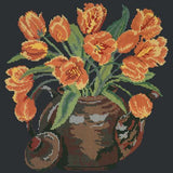 Tulip Teapot Needlepoint Kit Elizabeth Bradley Design Black 