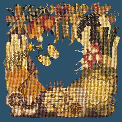 Vegetables Needlepoint Kit Elizabeth Bradley Design Dark Blue 