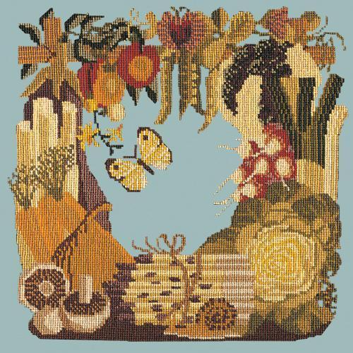 Vegetables Needlepoint Kit Elizabeth Bradley Design Pale Blue 