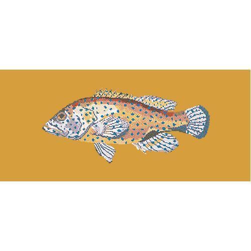 Vermilion Seabass Needlepoint Kit Elizabeth Bradley Design Yellow 