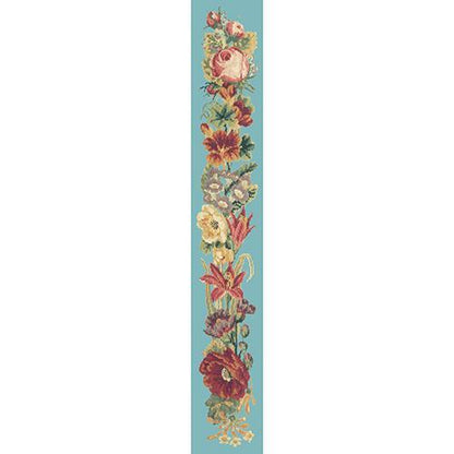 Victorian Flower Bell Pull Needlepoint Kit Elizabeth Bradley Design Duck Egg Blue 