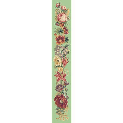 Victorian Flower Bell Pull Needlepoint Kit Elizabeth Bradley Design Pale Green 