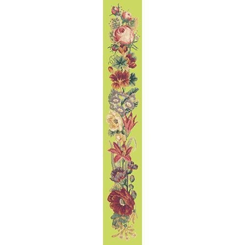 Victorian Flower Bell Pull Needlepoint Kit Elizabeth Bradley Design Pale Lime 