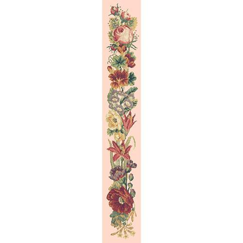 Victorian Flower Bell Pull Needlepoint Kit Elizabeth Bradley Design Salmon Pink 