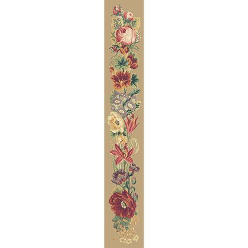 Victorian Flower Bell Pull Needlepoint Kit Elizabeth Bradley Design Sand 